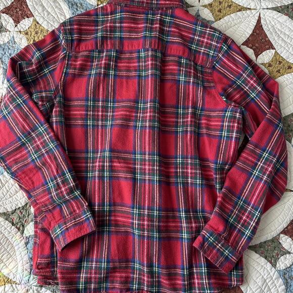L L Bean red flannel size M outdoors granola cabin mountain hiking cozy winter - Picture 5 of 5